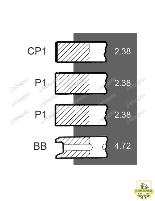 Segmenti motor David Brown K964731, K261069, 38003090, 20261069, B512658, VPB4400, 34-80